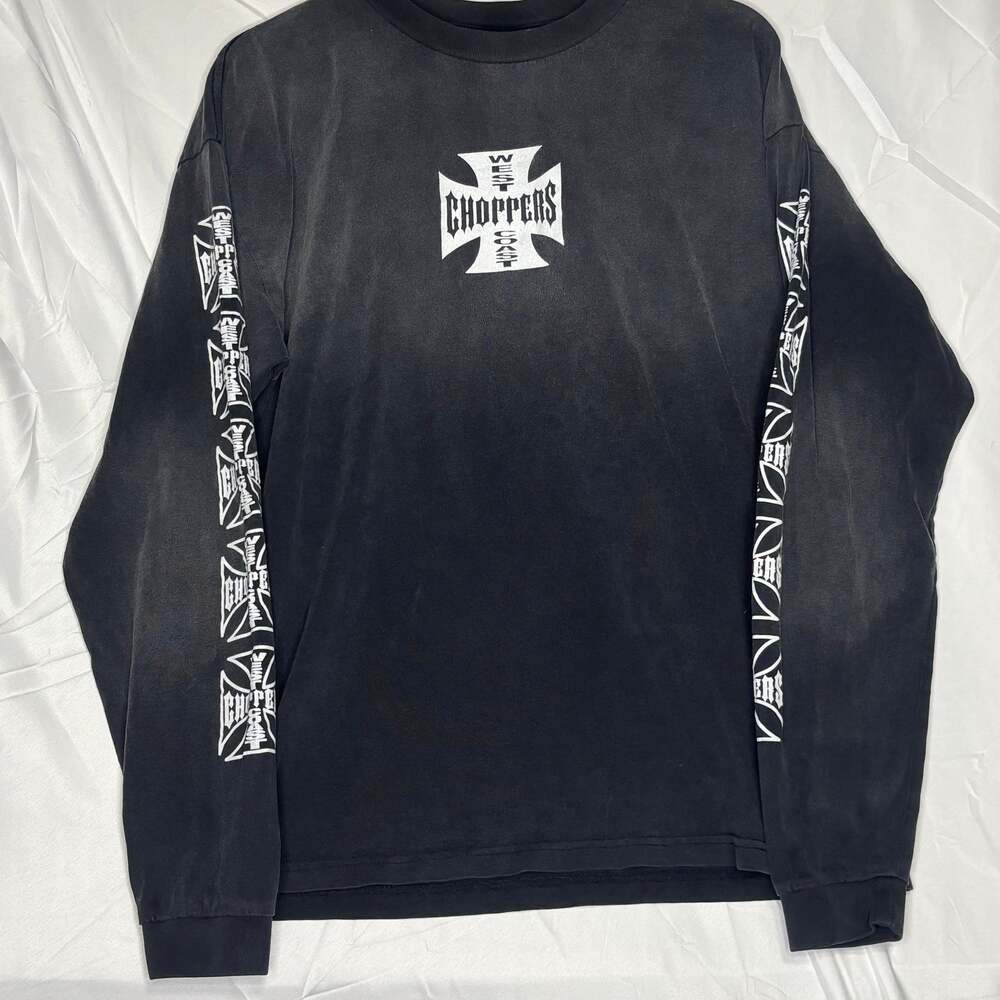 Vintage Y2K West Coast Choppers Black Fader Long Sleeve Shirt Size L